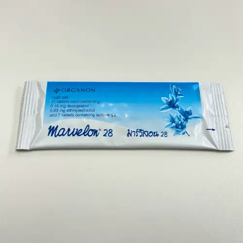 マーベロン28のブリスターが入った梱包袋