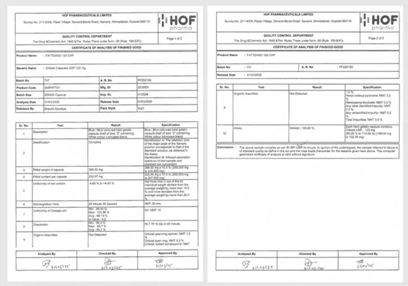 ファットダスの成分鑑定結果