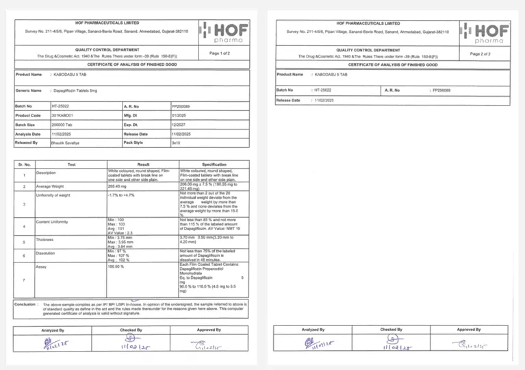 カーボダスの成分鑑定結果