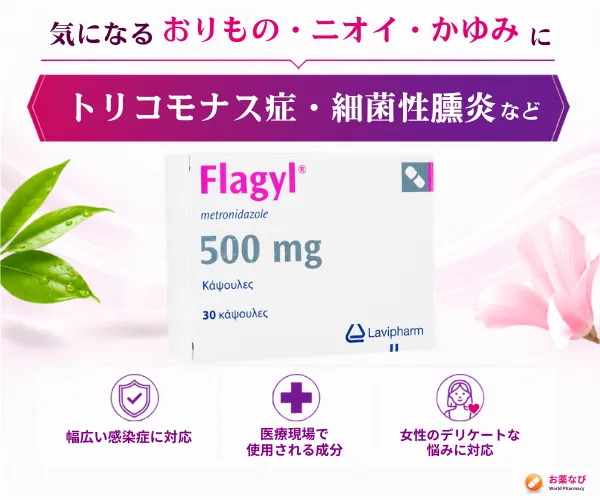 女性のデリケートな悩みに対応するメトロニダゾール配合薬の紹介画像