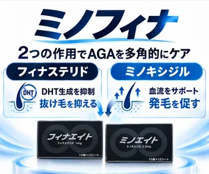 ミノフィナ-ミノキシジル120錠＋フィナステリド120錠